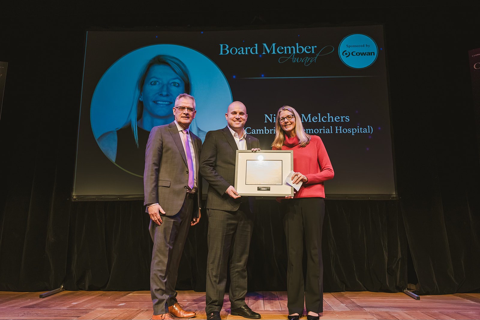 Board member award to Nicola Melchers, CMH Board at Chambers Community Awards 2024