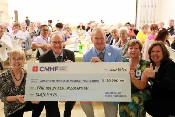 cheque presented to CMHF